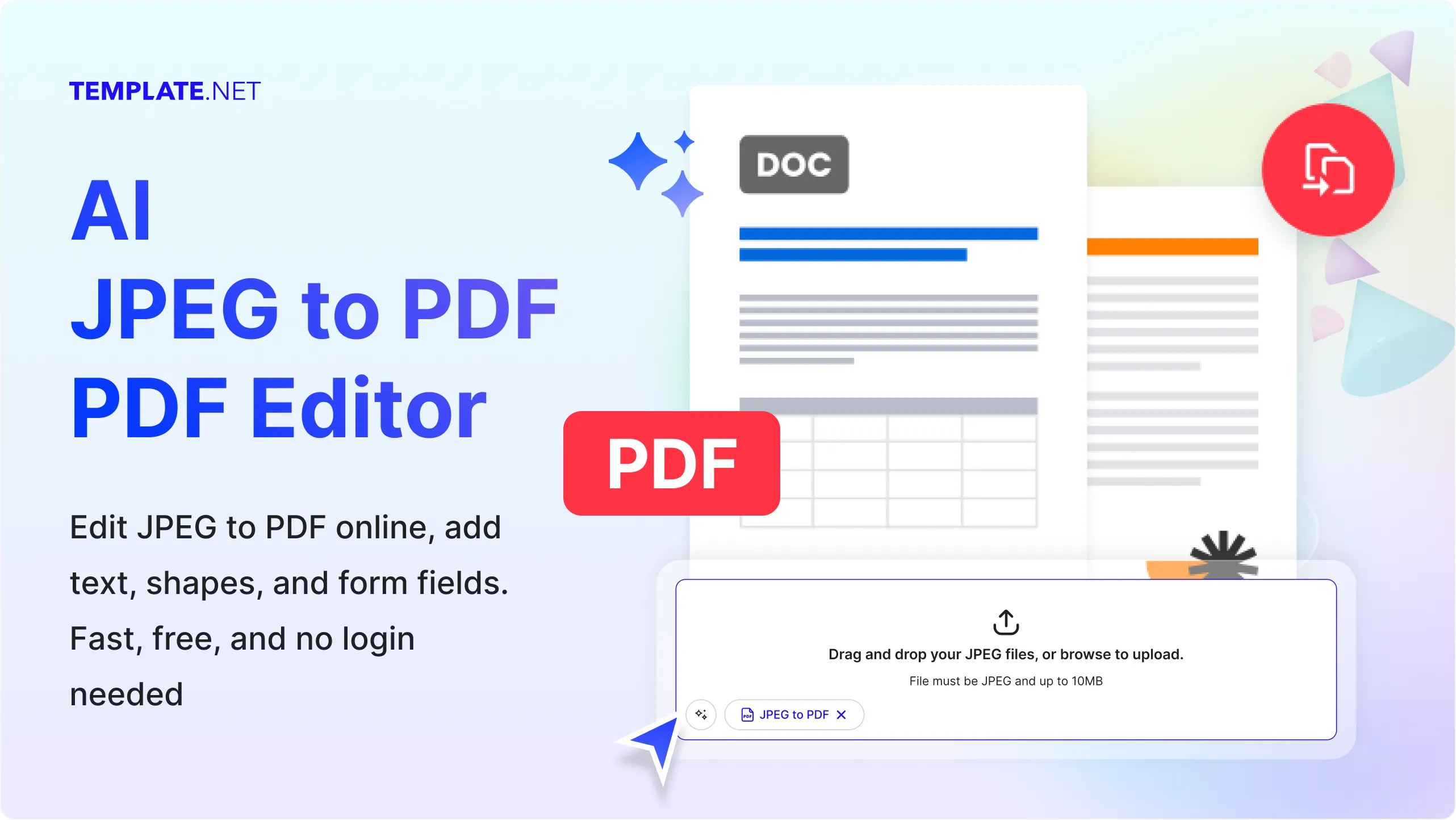 Free AI Convert JPEG to PDF Editor, Free Online PDF Converter